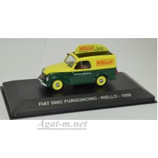 043AF-АТЛ FIAT 500C FURGONCINO "RIELLO" 1959 Yellow/Green