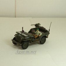 953-КАР JEEP Willys 1/4 Ton Military Vehicle with 1 soldier, темно-зеленый