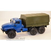 2021-4-ЭЛ УРАЛ-4320 грузовик бортовой с тентом, синий/хаки