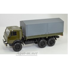 2082-1-ЭЛ Камский-43101-010 грузовик с тентом, хаки/серый