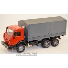 Камский-53205 грузовик бортовой с тентом, красный/темно-серый