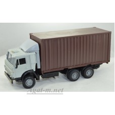 2093-5-ЭЛ Камский 53212 контейнеровоз со спойлером, серый/коричневый