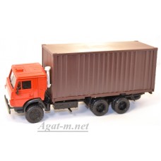 2094-3-ЭЛ Камский 53212 контейнеровоз, красный/коричневый