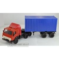 2112-1-ЭЛ Камский-54112 тягач контейнеровоз со спойлером , красный/синий
