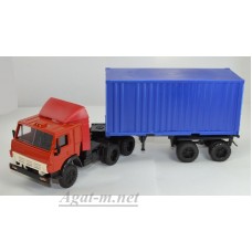 Камский-54112 тягач контейнеровоз со спойлером , красный/синий