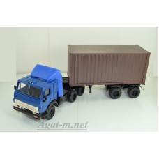 Камский-54112 тягач контейнеровоз со спойлером , синий/коричневый