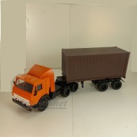 2112-5-ЭЛ Камский-54112 тягач контейнеровоз со спойлером, оранжевый/коричневый