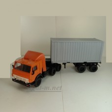 2112-6-ЭЛ Камский-54112 тягач контейнеровоз со спойлером, оранжевый/серый