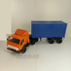 Камский-54112 тягач контейнеровоз со спойлером, оранжевый/синий
