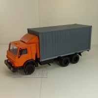 2116-ЭЛ Камский 53212 контейнеровоз с евробампером и спойлером, оранжевый/серый