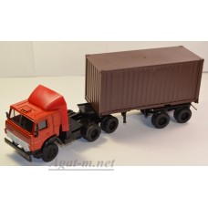 2073-2-ЭЛ Камский 5410 тягач контейнеровоз, красный/коричневый