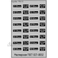 032DK-ГСТ Набор декалей Номерные знаки для грузовиков (1958/65) Вариант 2, 50Х70