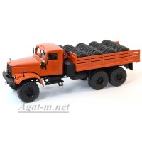 31014-КРЗ КрАЗ-255 грузовик бортовой "Шиновоз" оранжевый 
