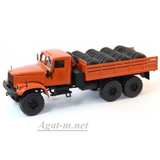 КрАЗ-255 грузовик бортовой "Шиновоз" оранжевый 