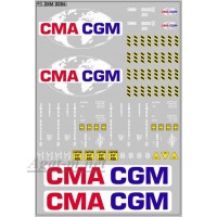 0084DKM-МПФ Набор декалей Контейнеры CMA GGM (вариант 2) (100х140)