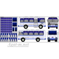 0163DKM-МПФ Набор декалей Шторки для Павловский автобус, синий (100х140)