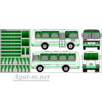 0164DKM-МПФ Набор декалей Шторки для Павловский автобус, зеленый (100х140)