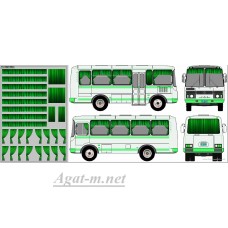 Набор декалей Шторки для Павловский автобус, зеленый (100х140)
