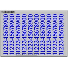 0840DKM-МПФ Набор декалей трамвайных парковых номеров Магнитогорск синии (100х70)