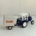 Трактор МТЗ-82 пластик с прицепом белая будка "Хлеб", темно-синий/белый