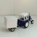 Трактор МТЗ-82 пластик с прицепом белая будка "Рефрижератор", темно-синий/белый