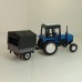 Трактор МТЗ-82 (пластик 2х цветный сине-черный) с прицепом сельхозник с тентом