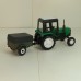 Трактор МТЗ-82 (пластик 2х цветный зелено-черный) с прицепом - 8109