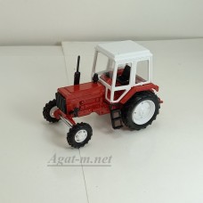 Трактор МТЗ-82 металл с пластмассовой кабиной, красный