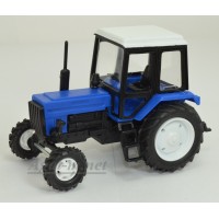 160110-МЛП Трактор МТЗ-82 Люкс пластик, двух цветный сине-черный/белый