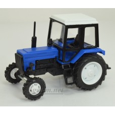 Трактор МТЗ-82 Люкс пластик, двух цветный сине-черный/белый