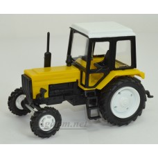 Трактор МТЗ-82 Люкс пластик, двух цветный желто-черный/белый