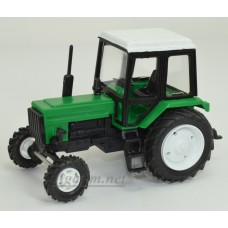 160113-МЛП Трактор МТЗ-82 Люкс пластик, двух цветный зелено-черный/белый