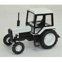 160114-МЛП Трактор МТЗ-82 Люкс пластик, двух цветный бело-черный/белый