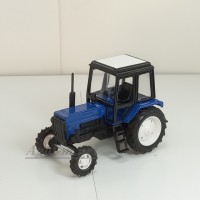 160210-1-МЛП Трактор МТЗ-82 металл-пластик, светло-синий/черный