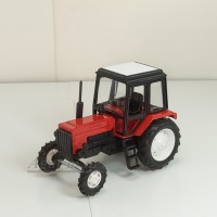 160211-1-МЛП Трактор МТЗ-82 металл-пластик, красный/черный