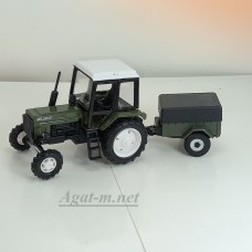 Трактор МТЗ-82 "Люкс-2" (металл зеленый) с прицепом 8109