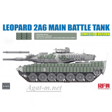 Сборная модель Leopard 2A6 Main Battle Tank with Ukraine decal/ Kontakt-1ERA/workable tracks