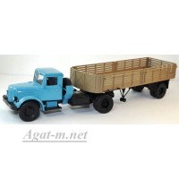 10034-АИСТ МАЗ-200В седельный тягач с полуприцепом МАЗ-5215, голубой/коричневый