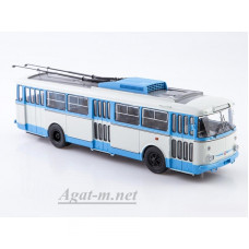 4074-ССМ Троллейбус Skoda-9TR, белый/голубой
