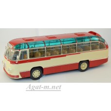 004В-УЛТ ЛАЗ-695Б автобус городской, темно-красный/бежевый