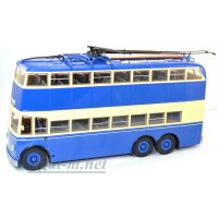 5/2А-УЛТ ЯТБ-3 троллейбус двухэтажный, двухдверный 1938г., синий/бежевый