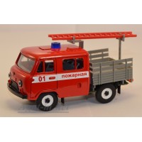 12008-1-УСР УАЗ-39094 Фермер пожарный без тента с лестницей (пластик крашенный), таблетка