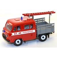 12008-УСР УАЗ-39094 Фермер пожарный без тента с лестницей (пластик крашенный)