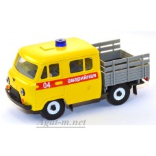 12009-1-УСР УАЗ-39094 Фермер без тента аварийная служба (пластик крашенный), желтый