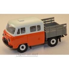 12013-1-УСР УАЗ-39094 Фермер без тента (пластик крашенный) двухцветный, белый/оранжевый