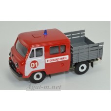 12067-1-УСР УАЗ-39094 фермер пожарный (пластик крашенный), двухцветный красный/белый