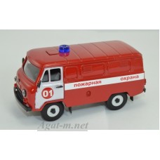 12004-1-УСР УАЗ-3741 фургон пожарный (пластик крашенный) таблетка, двухцветный красный/белый