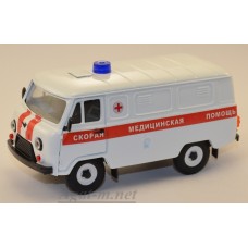 12030-УСР УАЗ-3741 фургон скорая медицинская помощь белый (пластик крашенный), таблетка