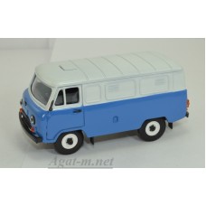 12053-2-УСР УАЗ-3741 фургон (пластик крашенный) двухцветный, бело-голубой