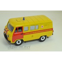12078-3-УСР УАЗ-39099 комби скорая медицинская помощь (пластик крашенный) желтый, красные двери